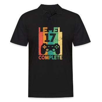 Ich bin schon 17 | 17. Geburtstag Jungen Gaming - Männer Poloshirt - Schwarz - Vorne - Kai (181cm)
