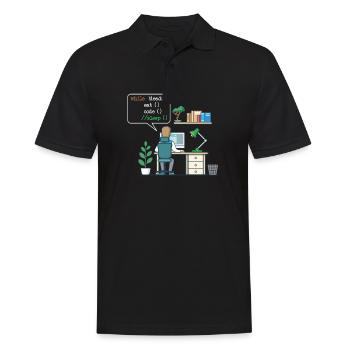 Eat Code Sleep | Funny Coder Programmer - Men's Polo Shirt - black - Front - Kai (181cm)
