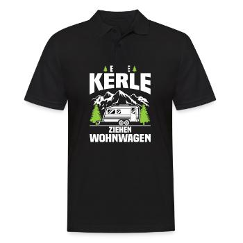 Echte Kerle ziehen Wohnwagen - Männer Poloshirt - Schwarz - Vorne - Kai (181cm)