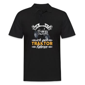 Mir reichts ich geh Traktor fahren - Männer Poloshirt - Schwarz - Vorne - Kai (181cm)