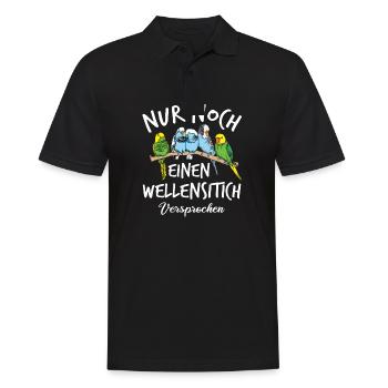 Nur noch einen Wellensittich | Wellensittich - Männer Poloshirt - Schwarz - Vorne - Kai (181cm)