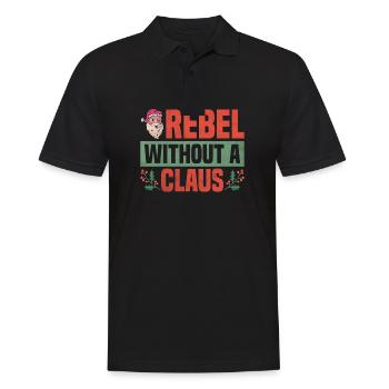 Rebell Ohne Claus Weihnachten - Männer Poloshirt - Schwarz - Vorne - Kai (181cm)