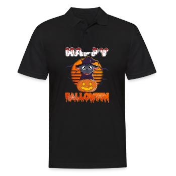 Halloween Creepy Cat Witch Pumpkin - Men's Polo Shirt - black - Front - Kai (181cm)