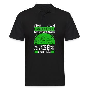 Futur Grand Frère Drôle Annonce Dinosaure Bêtises - Männer Poloshirt - Schwarz - Vorne - Kai (181cm)