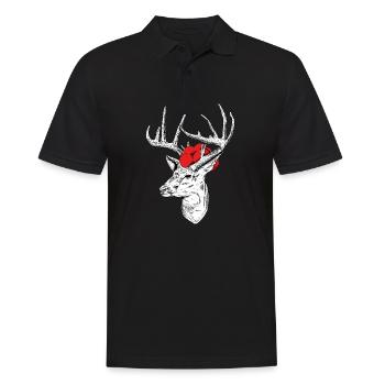 Schwarzwaldliebe Hirsch Bollenhut Schwarzwald - Männer Poloshirt - Schwarz - Vorne - Kai (181cm)