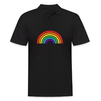 LGBT GAY PRIDE GAY LESBIENNE CSD ARC-EN-CIEL - Polo Homme - noir - Devant - Kai (181cm)