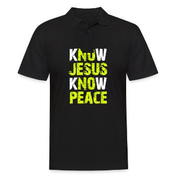 Jesus Christian Bible Verse Scripture Recognize Jesus - Men's Polo Shirt - black - Front - Kai (181cm)