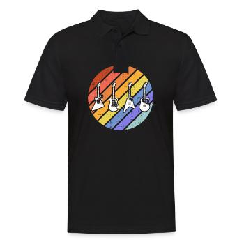 Guitar Retro - Men's Polo Shirt - black - Front - Kai (181cm)