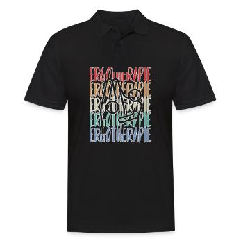 ERGOTHERAPEUTIN ERGOTHERAPIE - Männer Poloshirt - Schwarz - Vorne - Kai (181cm)