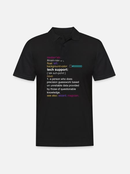 Tech support html coding gift coder - Polo Homme - noir