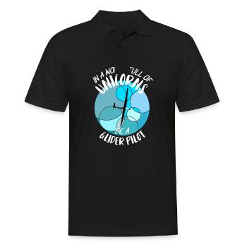 Glider Gliding Gliding Glider Flying - Men's Polo Shirt - black - Front - Kai (181cm)