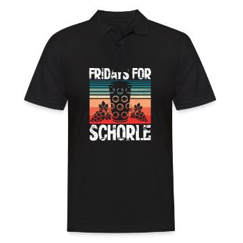 Fridays for Schorle Weinschorle Wein Pfälzer - Männer Poloshirt - Schwarz - Vorne - Kai (181cm)