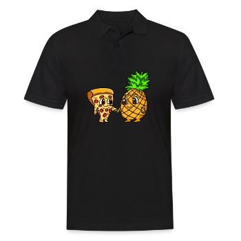 Pizza ANanas Hawaii chers amis - Polo Homme - noir - Devant - Kai (181cm)