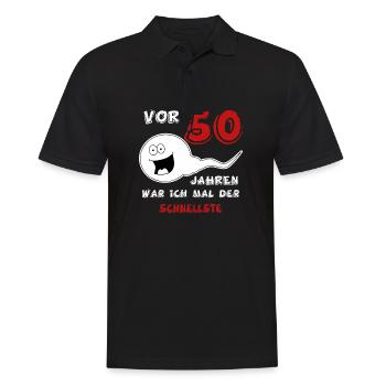 50 Jahre Geburtstag - Männer Poloshirt - Schwarz - Vorne - Kai (181cm)