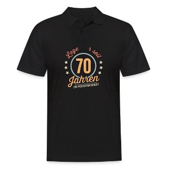 70ter Geburtstag 70 Siebzig Geburtstagsgeschenk - Männer Poloshirt - Schwarz - Vorne - Kai (181cm)