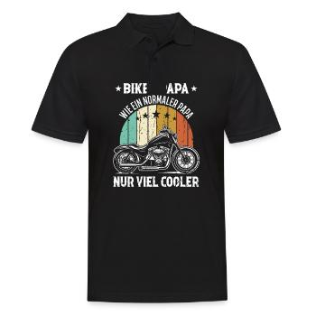 Biker Papa Nur Viel Cooler Motorrad Vatertag - Männer Poloshirt - Schwarz - Vorne - Kai (181cm)