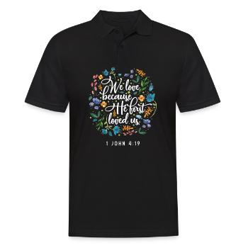 Nous aimons parce qu’il nous a aimés en premier - Polo Homme - noir - Devant - Kai (181cm)