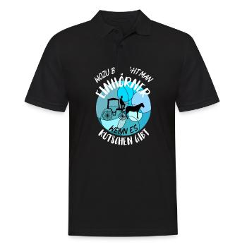 Kutscher Kutsche Pferdekutscher Kutschieren - Männer Poloshirt - Schwarz - Vorne - Kai (181cm)