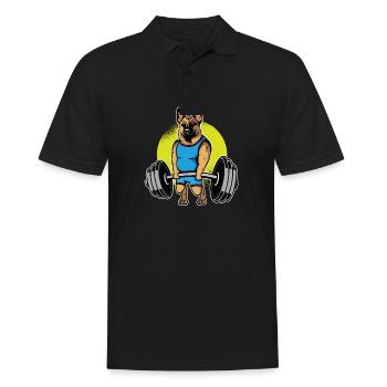 German Shepherd Weightlifting I Deadlift Fitness I - Männer Poloshirt - Schwarz - Vorne - Kai (181cm)