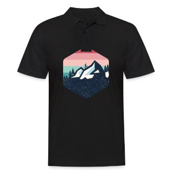 Vintage Mountain Rétro - Polo Homme - noir - Devant - Kai (181cm)