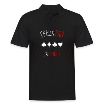 jpeux pas j ai poker - cadeau anniversaire - Polo Homme - noir - Devant - Kai (181cm)