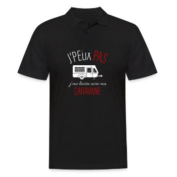 jpeux pas j me barre avec ma caravane - Polo Homme - noir - Devant - Kai (181cm)
