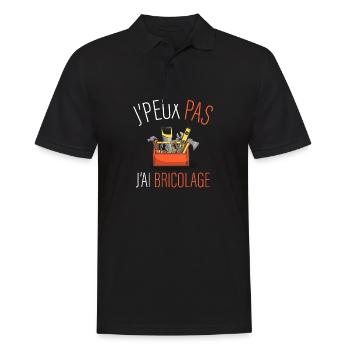 jpeux pas j ai bricolage - bricoleur - Polo Homme - noir - Devant - Kai (181cm)
