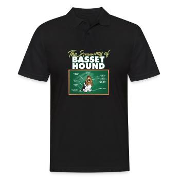 Anatomie d’un Basset Hound I Drôle De Basset - Polo Homme - noir - Devant - Kai (181cm)