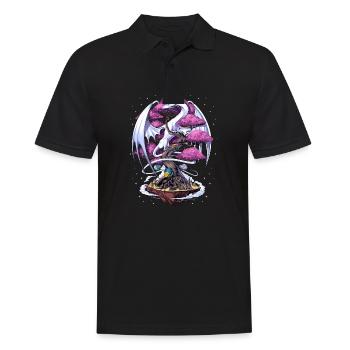 Fleur de cerisier dragon japonais - Polo Homme - noir - Devant - Kai (181cm)