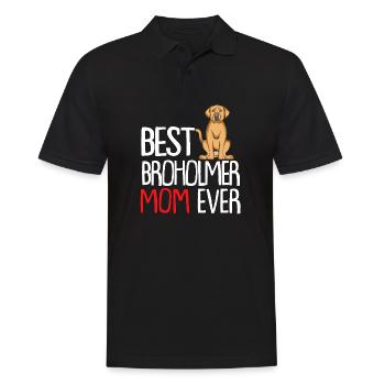 Dog Mom Dog Dad Hundemama | Broholmer - Männer Poloshirt - Schwarz - Vorne - Kai (181cm)