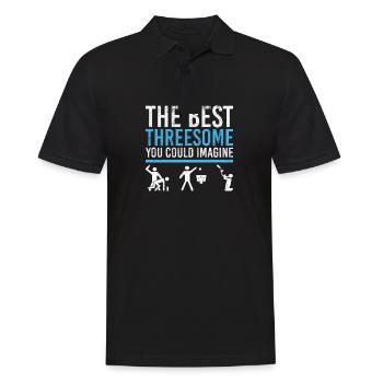 Drinking Games Booze Lustig Festival Beer Threesome - Men's Polo Shirt - black - Front - Kai (181cm)