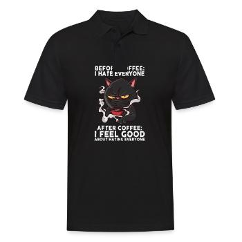 Before Coffee I Hate Everyone After Coffee - Men's Polo Shirt - black - Front - Kai (181cm)