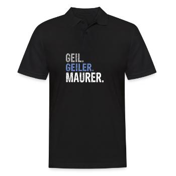Geil Geiler Maurer - Männer Poloshirt - Schwarz - Vorne - Kai (181cm)