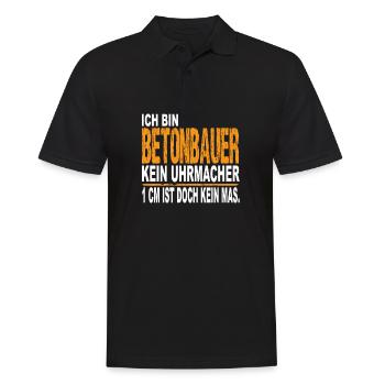 Ich bin Betonbauer kein Uhrmacher - Männer Poloshirt - Schwarz - Vorne - Kai (181cm)