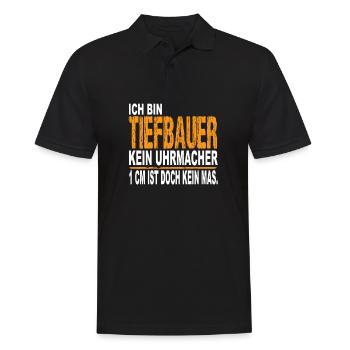 Ich bin Tiefbauer Kein Uhrmacher - Männer Poloshirt - Schwarz - Vorne - Kai (181cm)