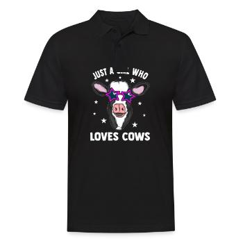 Landwirt Bauer Stall Kühe | Kuh - Männer Poloshirt - Schwarz - Vorne - Kai (181cm)