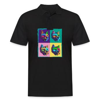 Amoureux des chiens I Pop Art West Highland White Terrier - Polo Homme - noir - Devant - Kai (181cm)