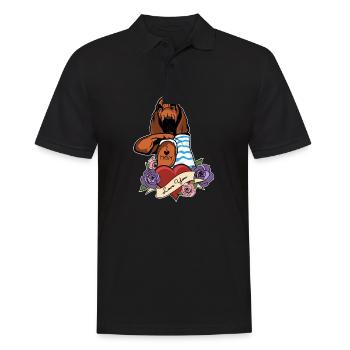 I Love Mom Tattoo I Bloodhound Mom - Men's Polo Shirt - black - Front - Kai (181cm)