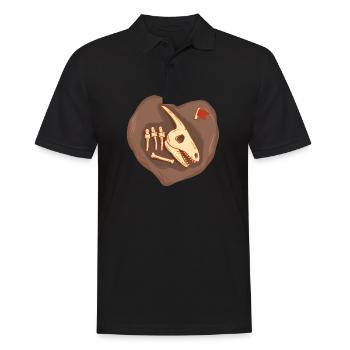 Archäologie Lustig Archäologe Fossile Knochen Grab - Männer Poloshirt - Schwarz - Vorne - Kai (181cm)