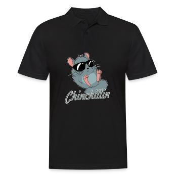 Chinchilla Lovers I Propriétaires d’animaux I Chinchilla - Polo Homme - noir - Devant - Kai (181cm)