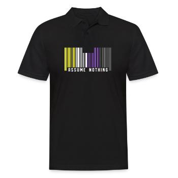 Nonbinary | Non-Binary Pride Barcode Flag - Men's Polo Shirt - black - Front - Kai (181cm)