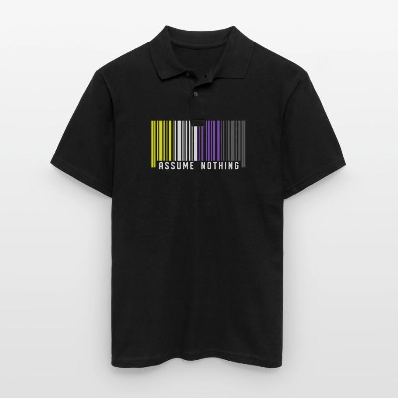 Nonbinary | Nichtbinärer Stolz Barcode Flagge Männer Poloshirt