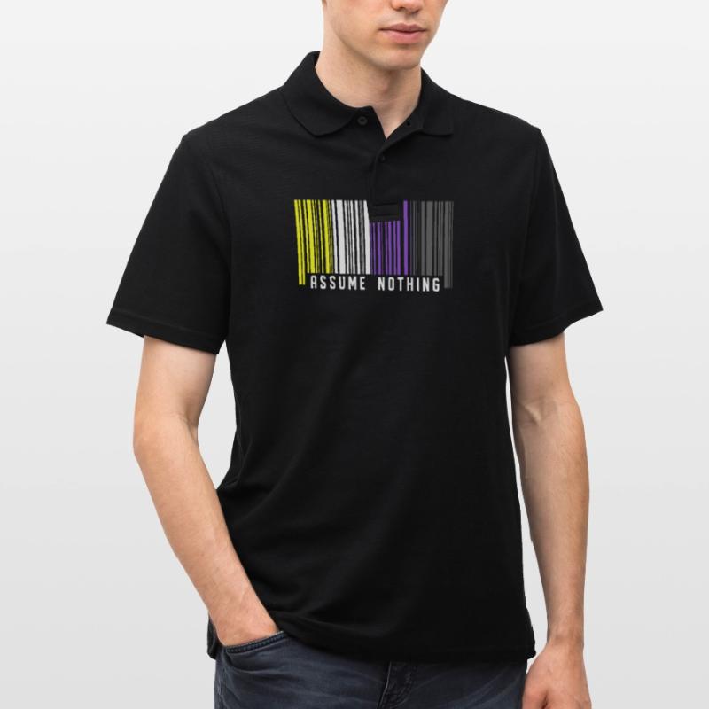 Nonbinary | Non-Binary Pride Barcode Flag Men's Polo Shirt