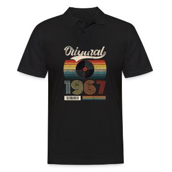 1967 Vintage Cadeau d’Anniversaire Thé Rétro Style - Polo Homme - noir - Devant - Kai (181cm)