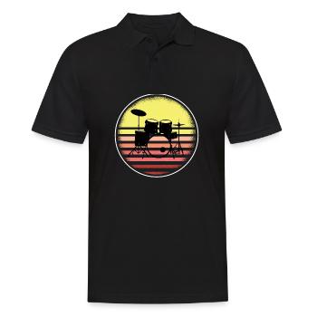 Stupid Retro Drums Vintage - Polo Homme - noir - Devant - Kai (181cm)