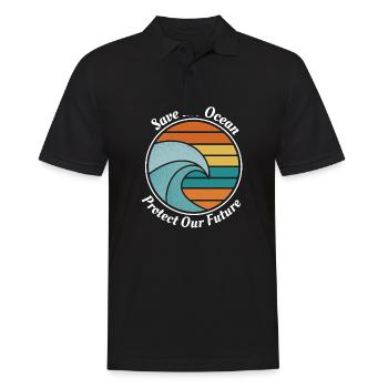 Save the Ocean - Men's Polo Shirt - black - Front - Kai (181cm)