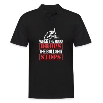 Funny Welder Wenn die Haube fällt, hört der BS auf - Männer Poloshirt - Schwarz - Vorne - Kai (181cm)