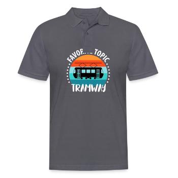 Tram Driver Tram Light Rail Tram - Men's Polo Shirt - charcoal grey - Front - Nico (186cm)