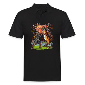 Japanese Samurai Tiger - Men's Polo Shirt - black - Front - Kai (181cm)