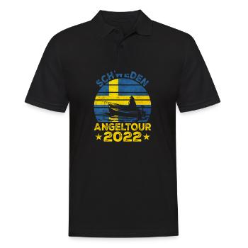Schweden Angeltour 2022 Angeln in Schweden - Männer Poloshirt - Schwarz - Vorne - Kai (181cm)